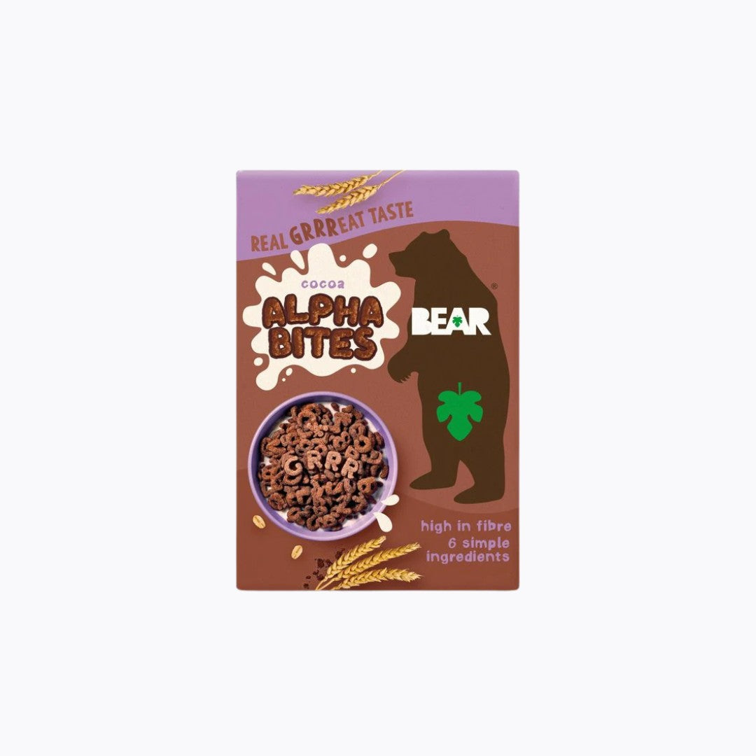 Box of Bear Alpha Bites cereal with a bear illustration on a white background