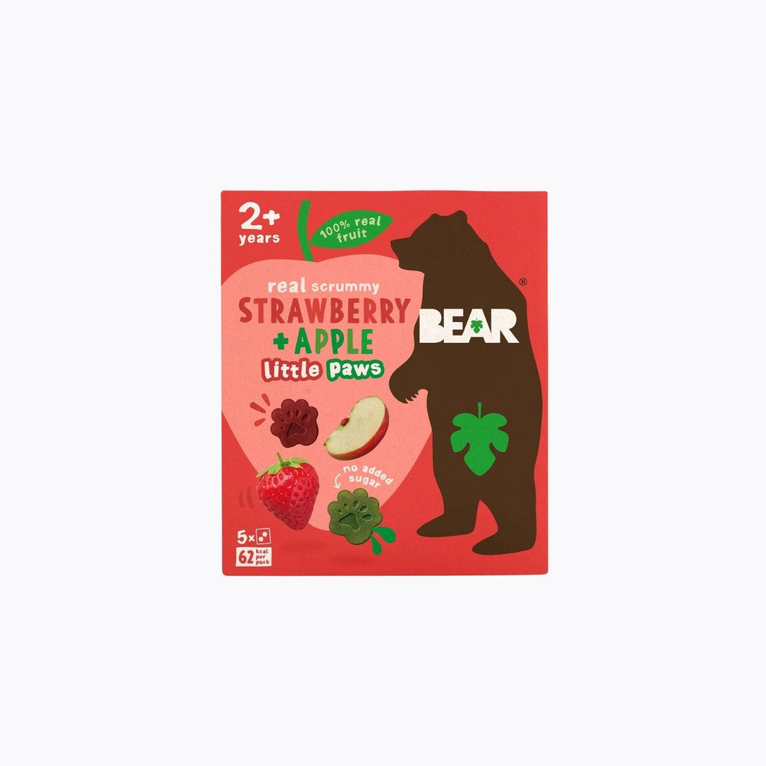 Bear Strawberry Apple Little Paws snack package on a white background