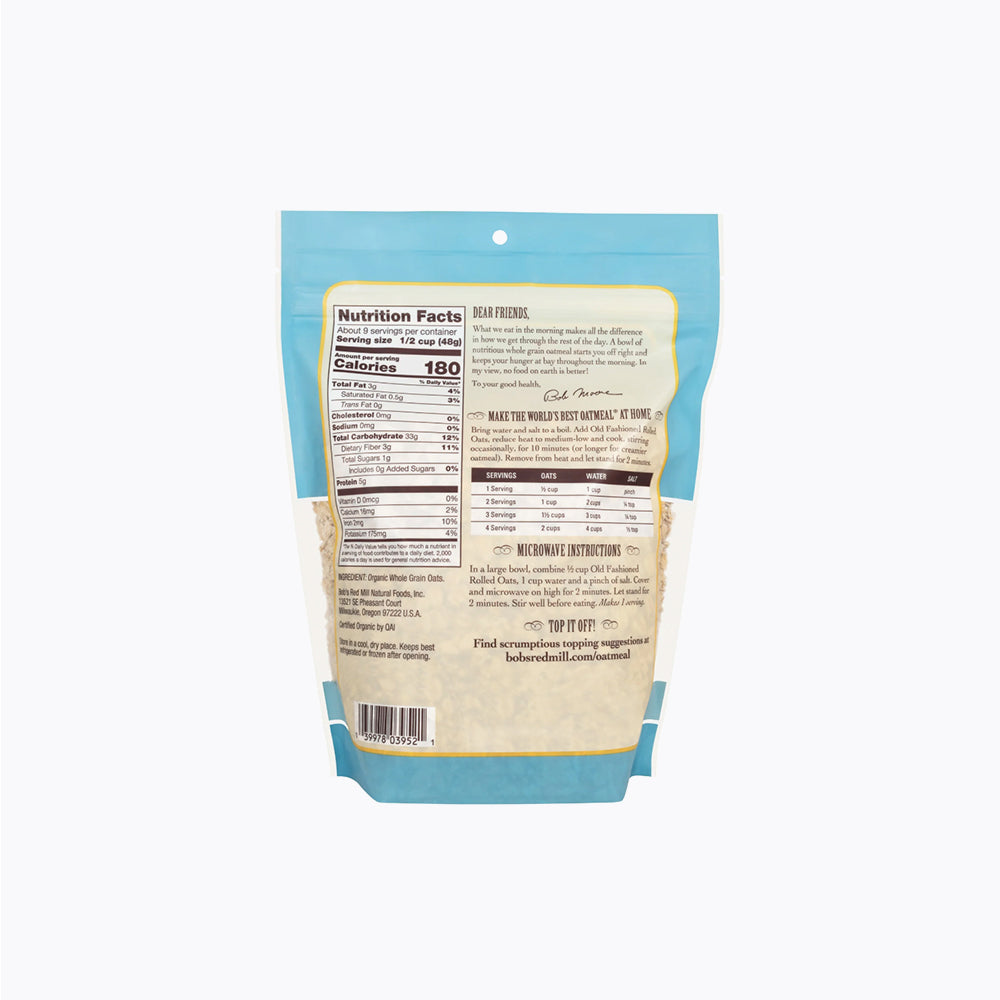 Organic Oats Rolled Regular 454g