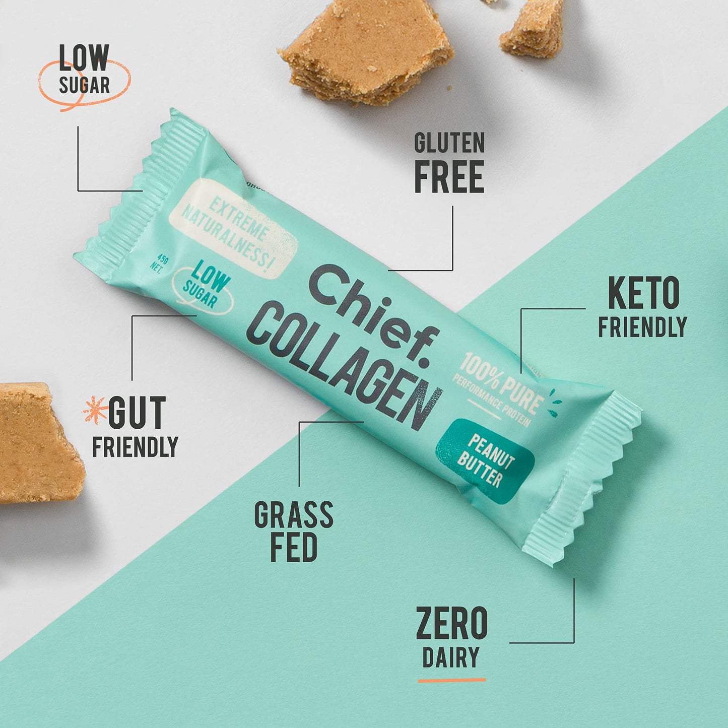 Collagen Peanut Butter Protein Bar 45g
