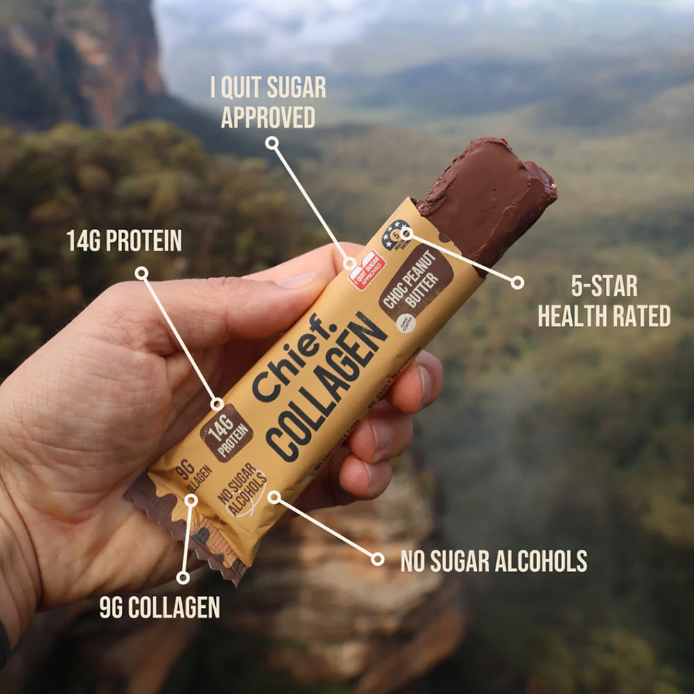 Collagen Choc Peanut Butter Protein Bars 45g