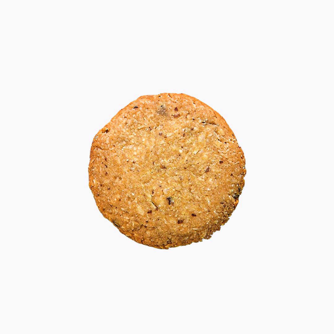 Round cookie on a white background