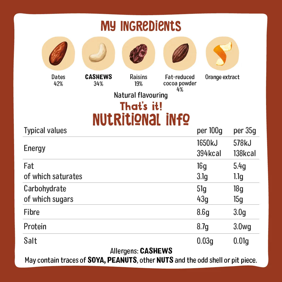 Raw fruit & nut bar cocoa orange 4x35g