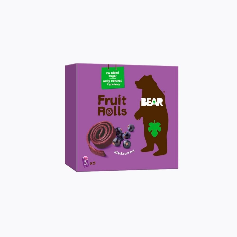 Box of BEAR Fruit Rolls on a white background
