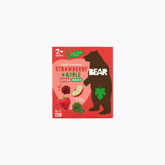 Bear Strawberry Apple Little Paws snack package on a white background
