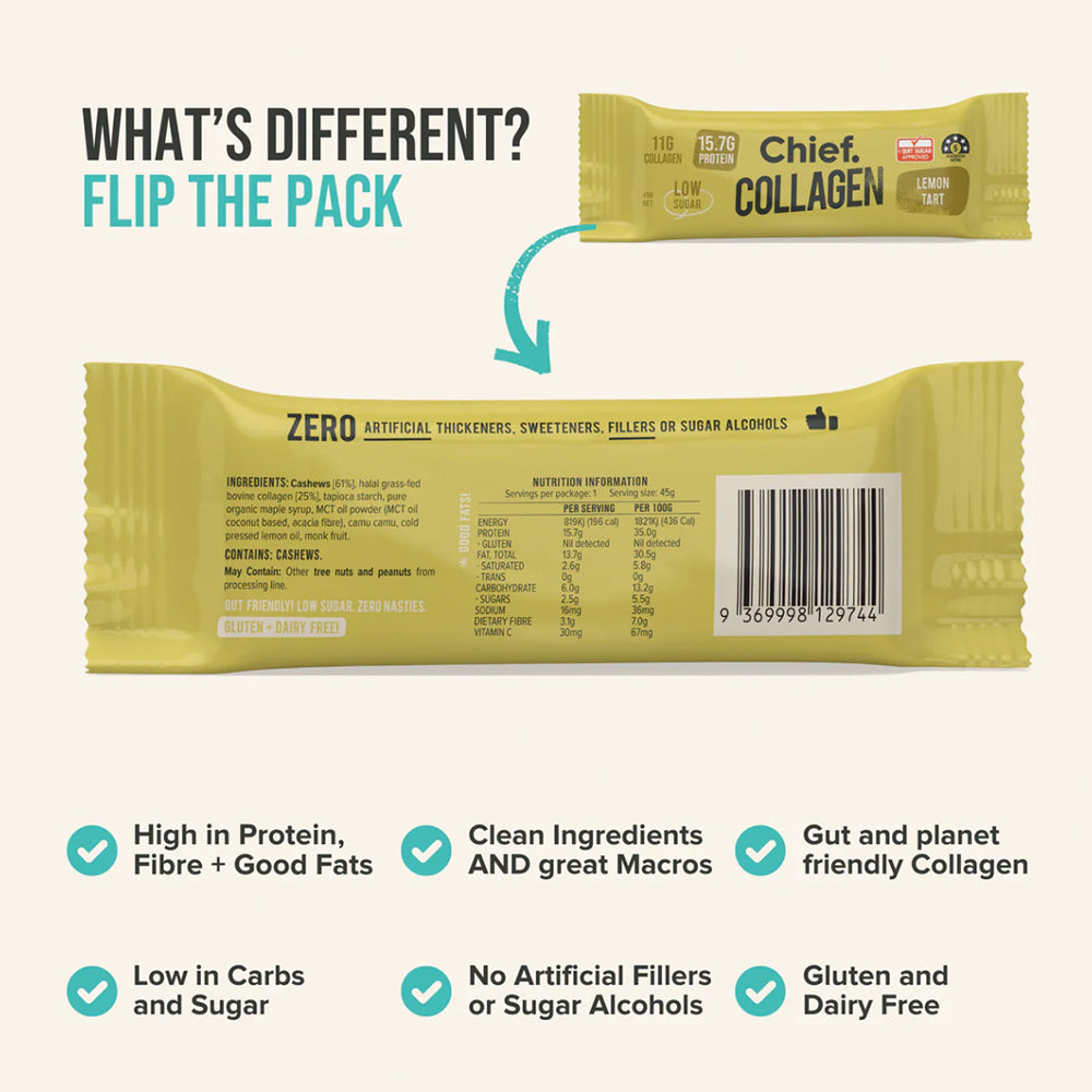 Collagen Lemon Tart Protein Bars 45g