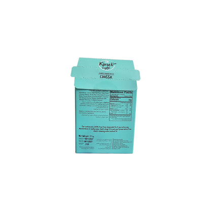 Teal package with text on a white background
