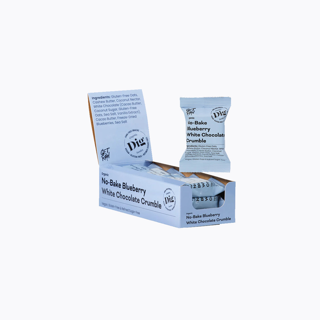 Organic No-Bake Blueberry White Chocolate Crumble 12x35g