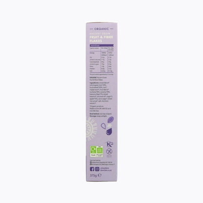 Purple product label with text and icons on a white background