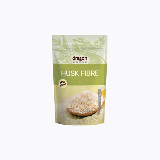 Package of husk fibre with dragon superfoods branding on a white background
