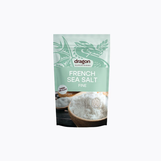 Packaging of Dragon Superfoods French Sea Salt on a white background