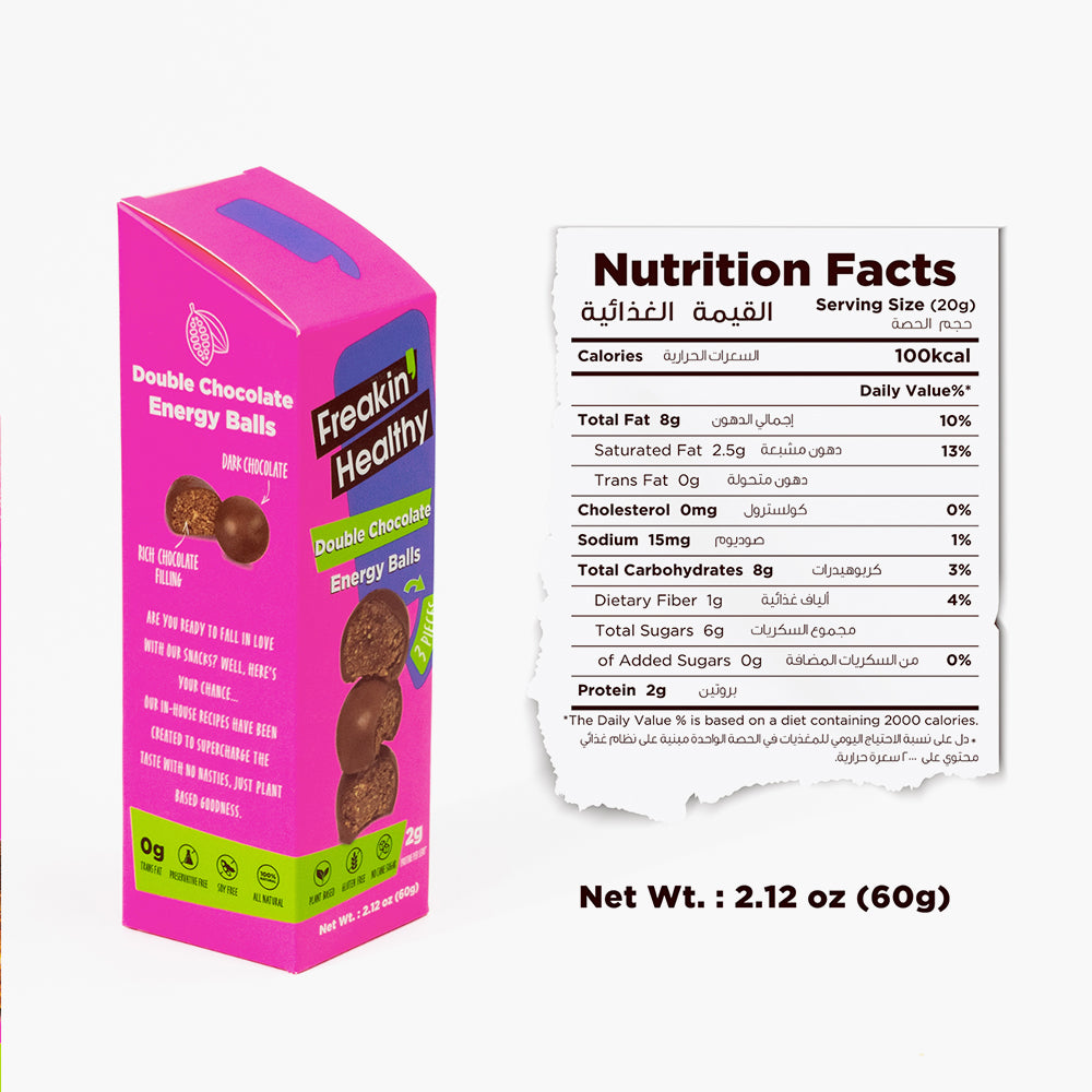 Double Choco Energy Balls 60g