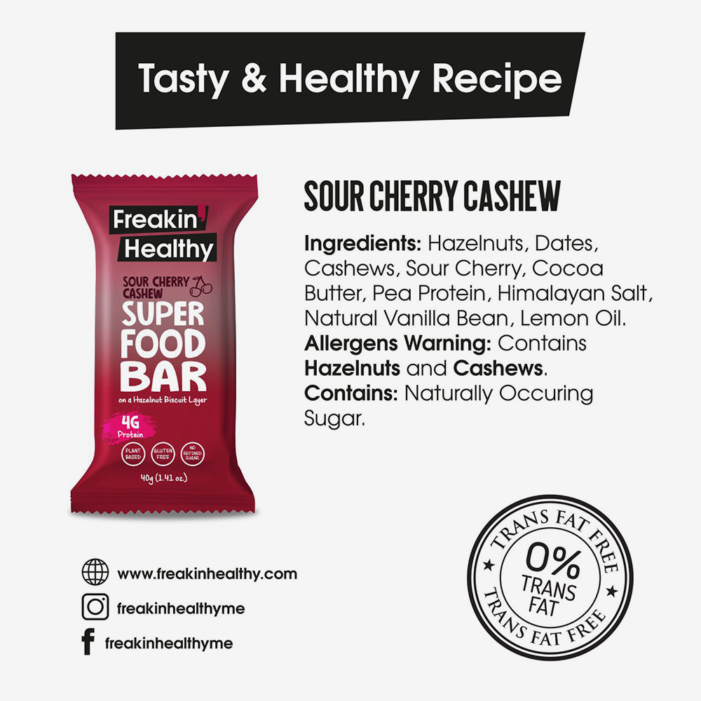 Tart Cherry & Cashew Superfood Bar 40g