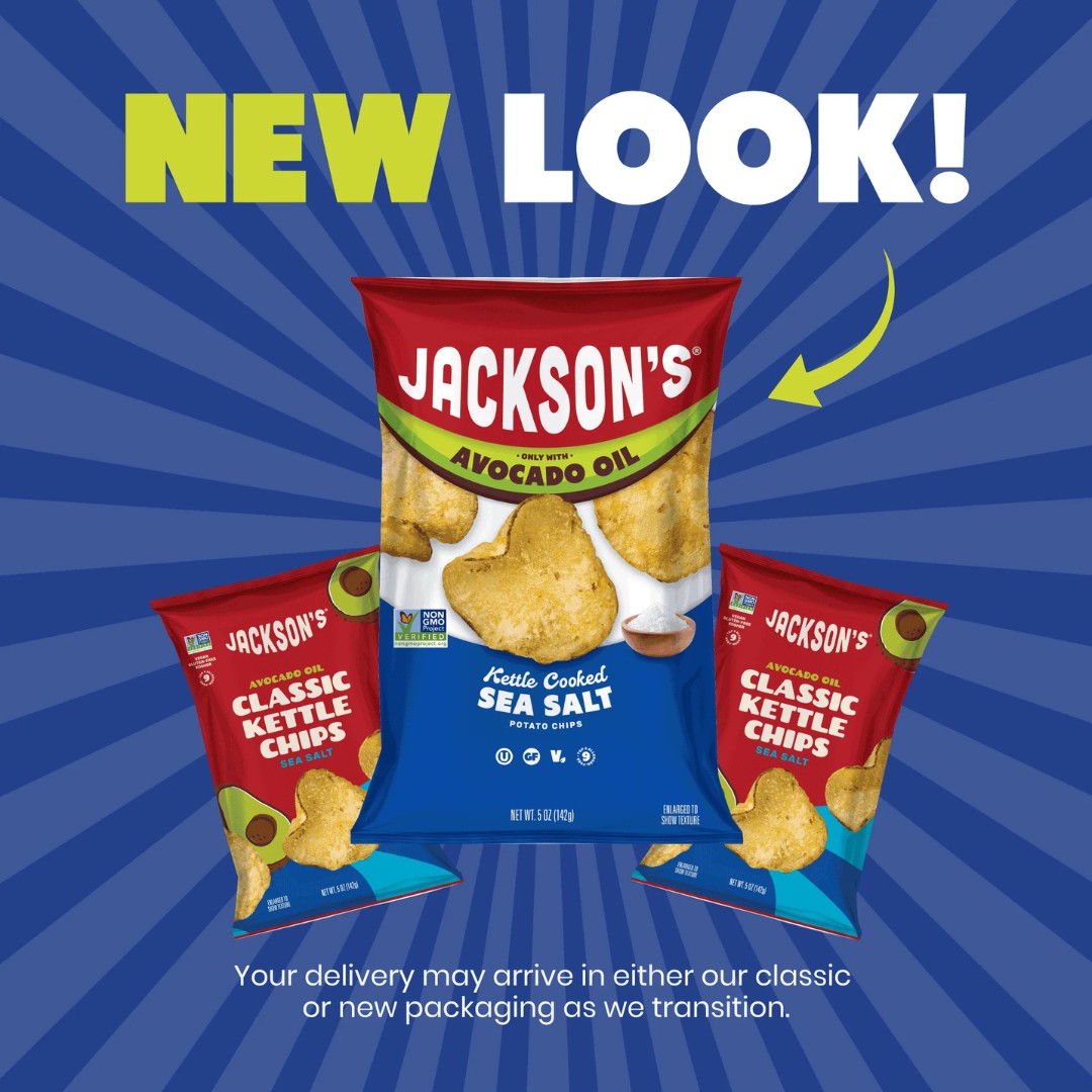 Comparison chart of Jackson's chip brand features against leading chip brands on a beige background.
