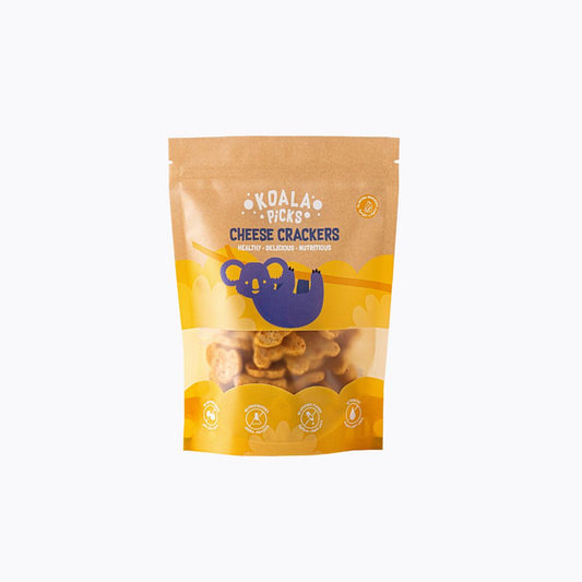 Package of Koala Picks Cheese Crackers on a white background