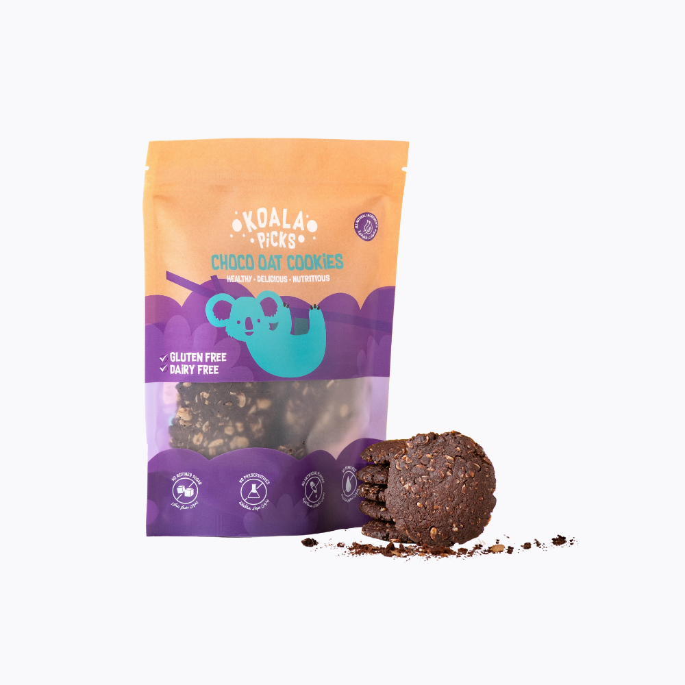 Koala Picks Choco Day Cookies packaging with cookies on a white background