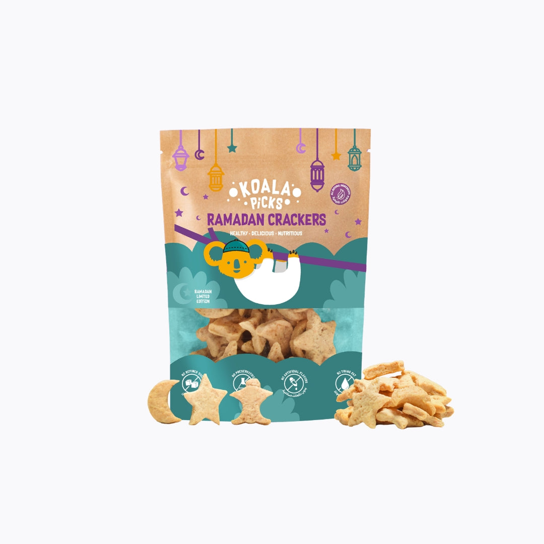 Package of Koala Picked Ramadan Crackers with crackers displayed on a white background