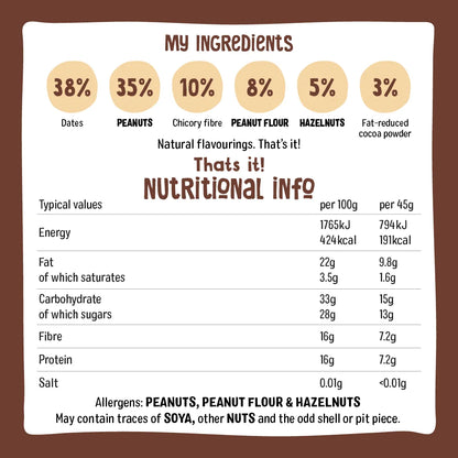 Protein bar cocoa hazelnut 45g
