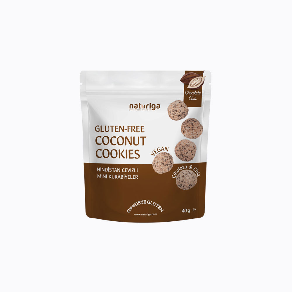 A 30g stand-up pouch of Naturiga Gluten Free Keto Granola, featuring a cream-colored top half, brown text, and a clear window showing the granola inside, set against a plain white background.