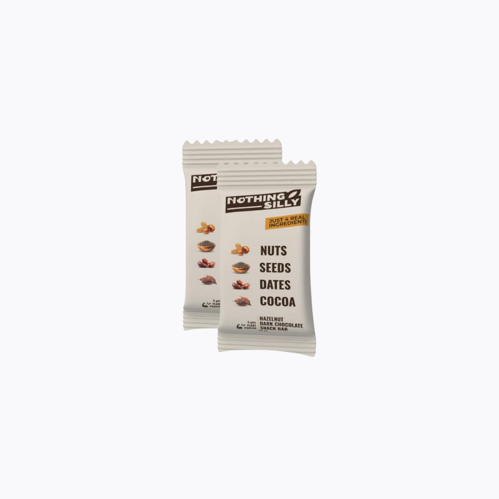 Two protein bars with 'Nothing Silly' branding on a white background