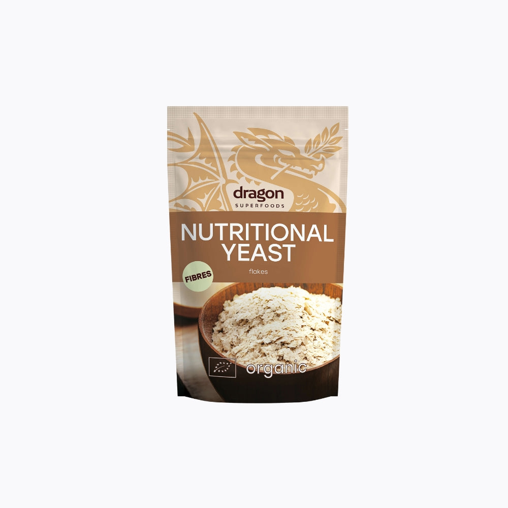 Packaging of Dragon Superfoods nutritional yeast on a white background