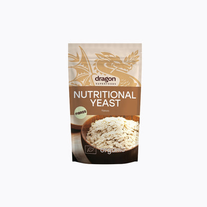 Packaging of Dragon Superfoods nutritional yeast on a white background