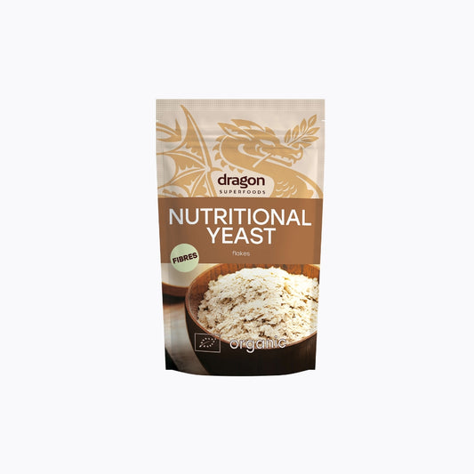 Packaging of Dragon Superfoods nutritional yeast on a white background