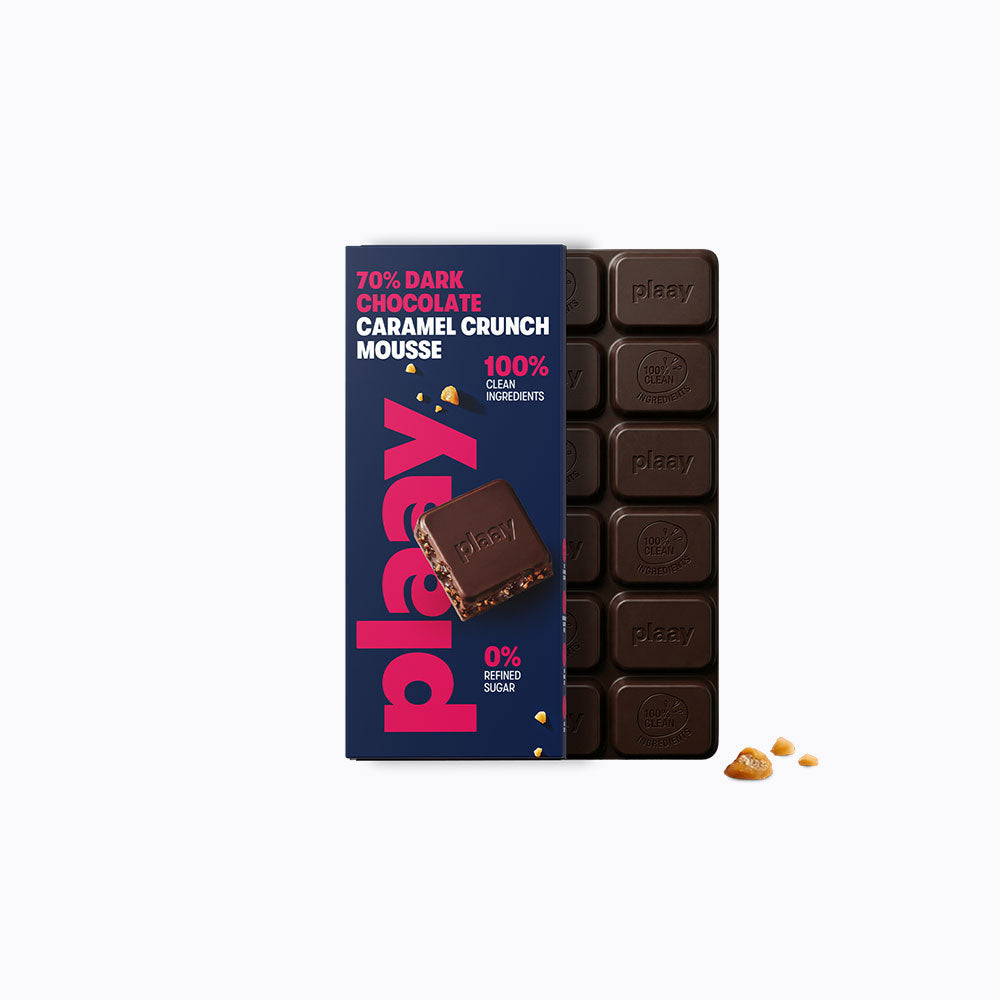 Plaay_70% Dark Chocolate Caramel Crunch Mousse Bar 80g 1 buy on generation.h