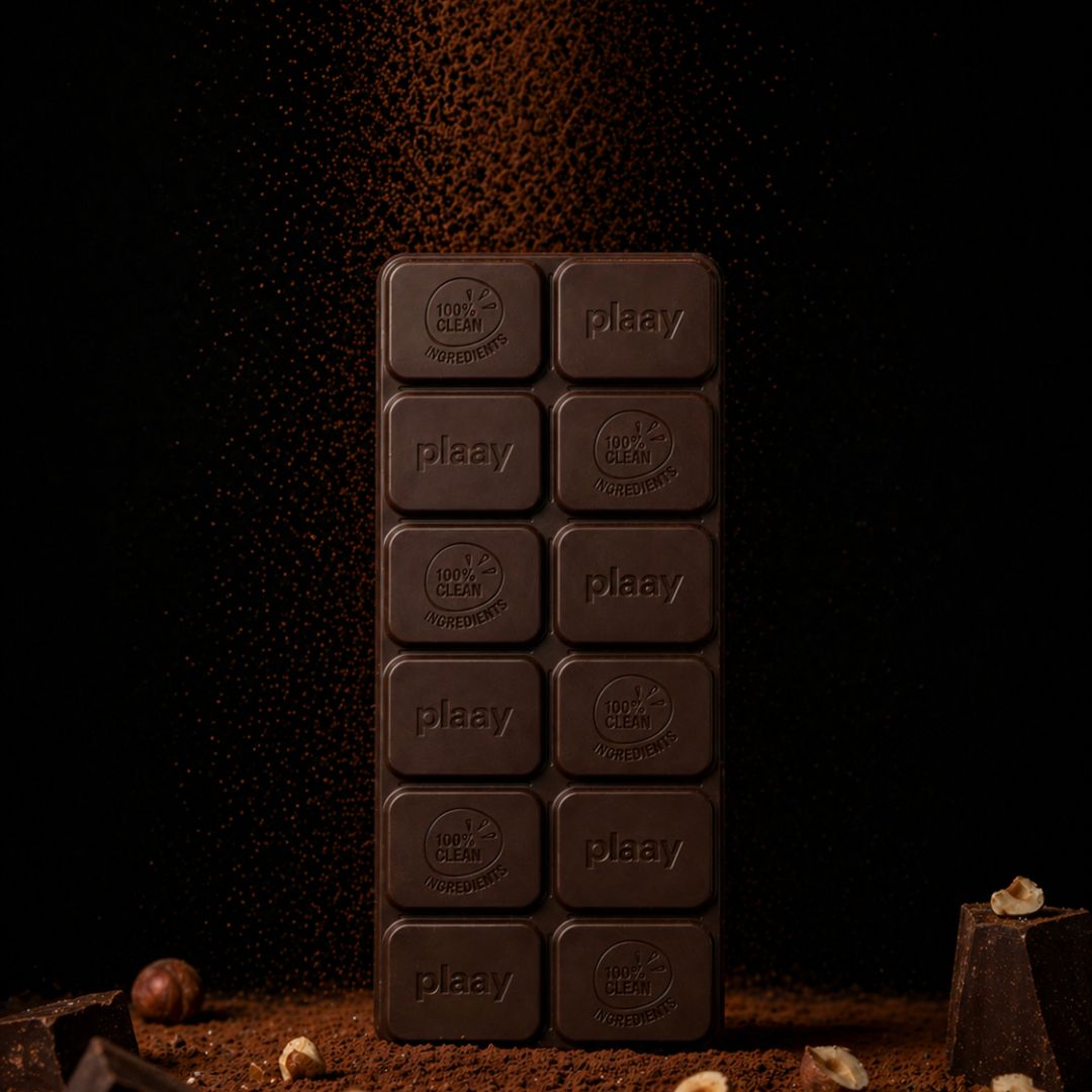 Plaay 70% Dark Chocolate Hazelnut Bar 80g 2 buy on generaion.h