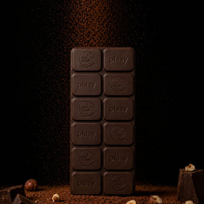 Plaay 70% Dark Chocolate Hazelnut Bar 80g 2 buy on generaion.h