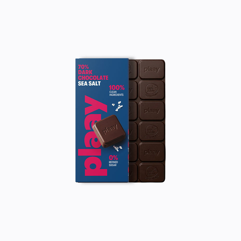 Plaay 70% Dark Chocolate Sea Salt Bar 80g 1 buy on generation.h