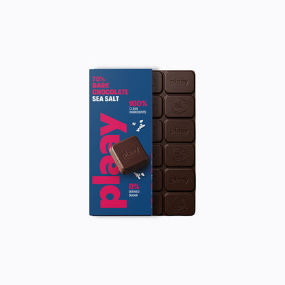 Plaay 70% Dark Chocolate Sea Salt Bar 80g 1 buy on generation.h