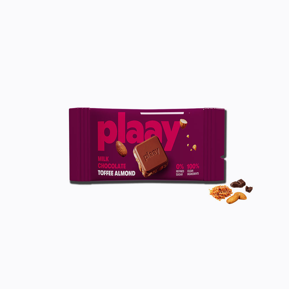 Plaay Milk Chocolate Toffee Almond Bar 35g 1 buy on generation.h
