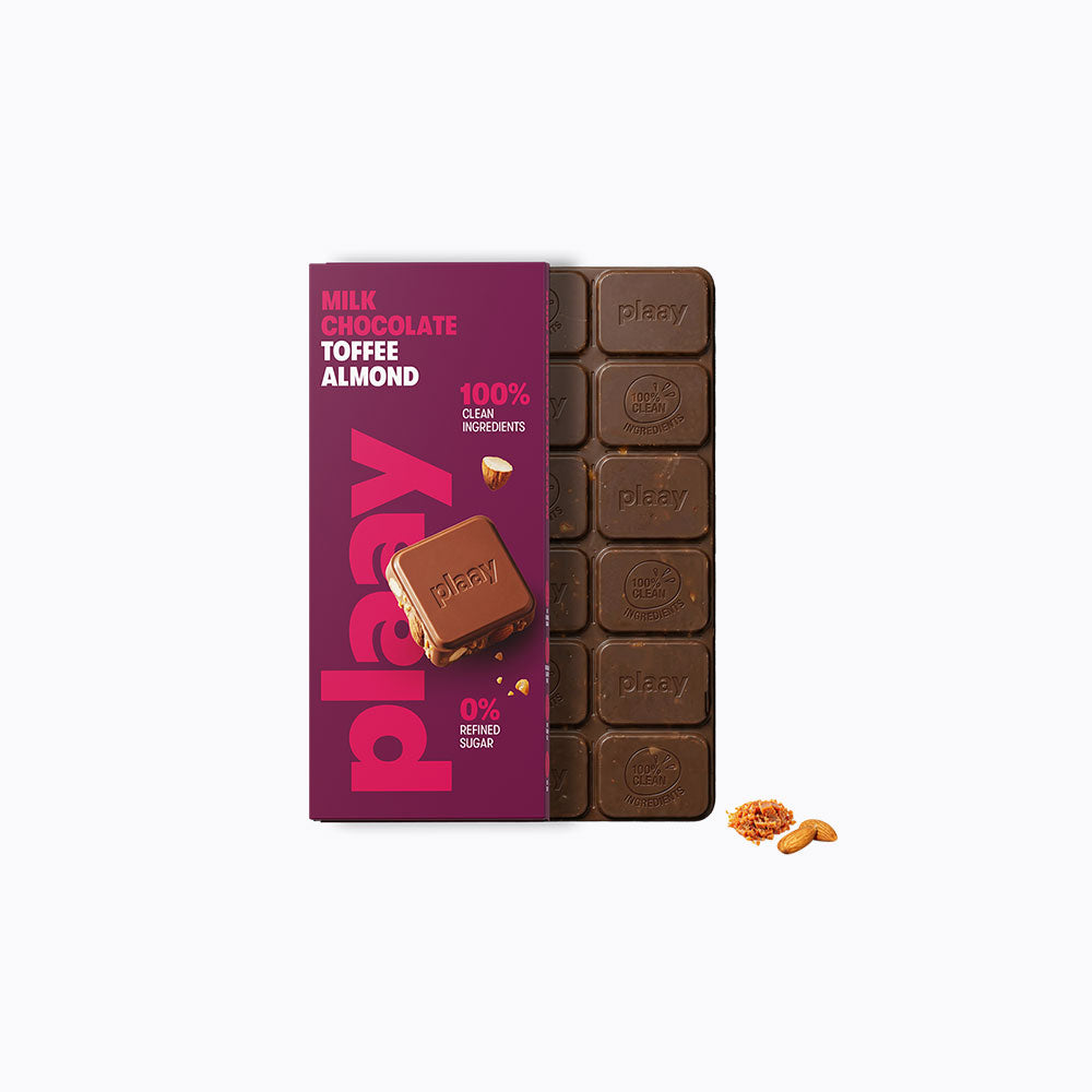 Plaay Milk Chocolate Toffee Almond Bar 80g 1 buy on generation.h