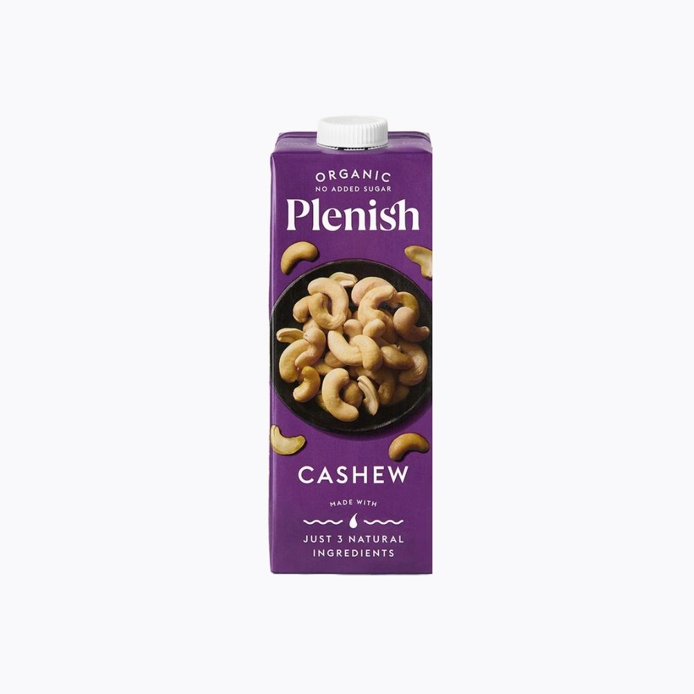 Plenish Cashew milk carton on a white background