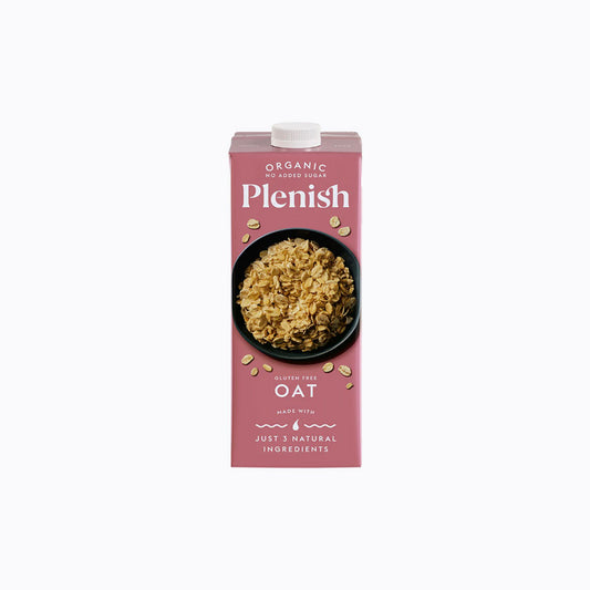 Plenish oat product packaging on a white background