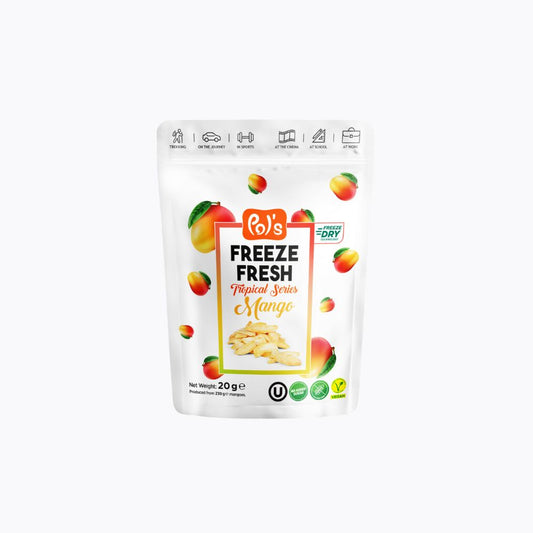 Pol's Freeze Fresh Mango snack package on a white background