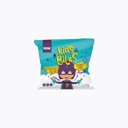 Package of 'Kids Bites' snacks with a superhero design on a white background