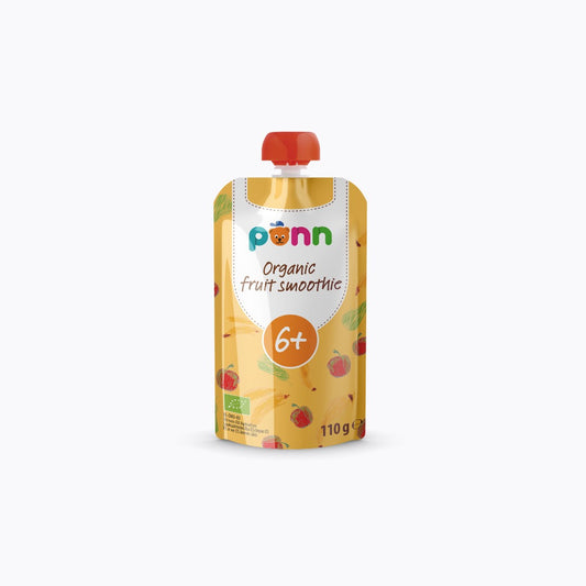 Penn organic fruit smoothie pouch on a white background